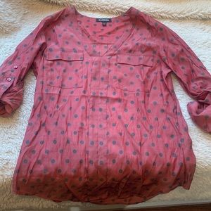 Red polka dot express top